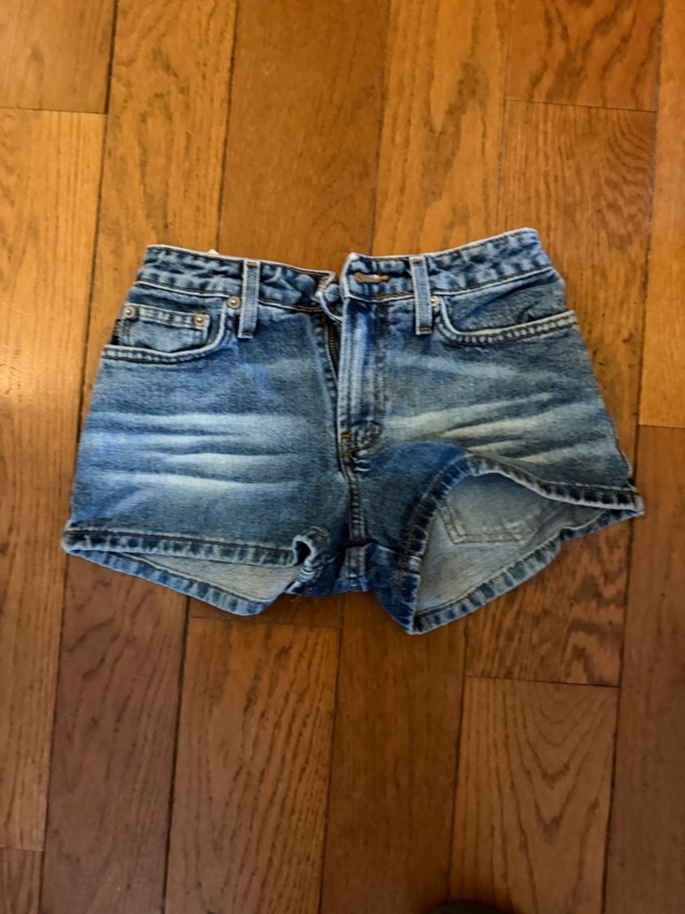 Aeropostale Faded Blue High-Rise Denim Shorts